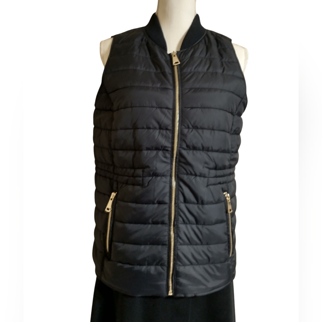 Christopher & Banks Black Quilted Puffer Vest